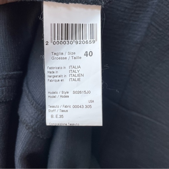 Peserico Textured Charcoal Gray Black Short Sleeve Zip Back Mini Dress Size S - Picture 5 of 9